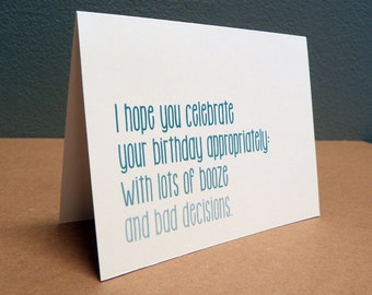 Funny Birthday Card, Happy Birthday Card, 21st birthday card.
