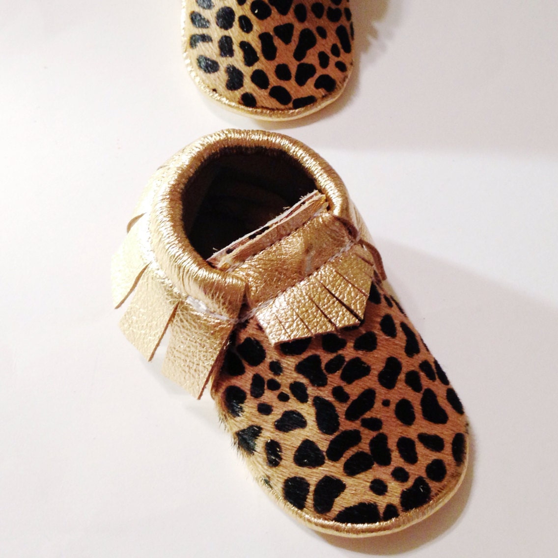 Gold Cheetah Mocc Baby/toddler Moccasin