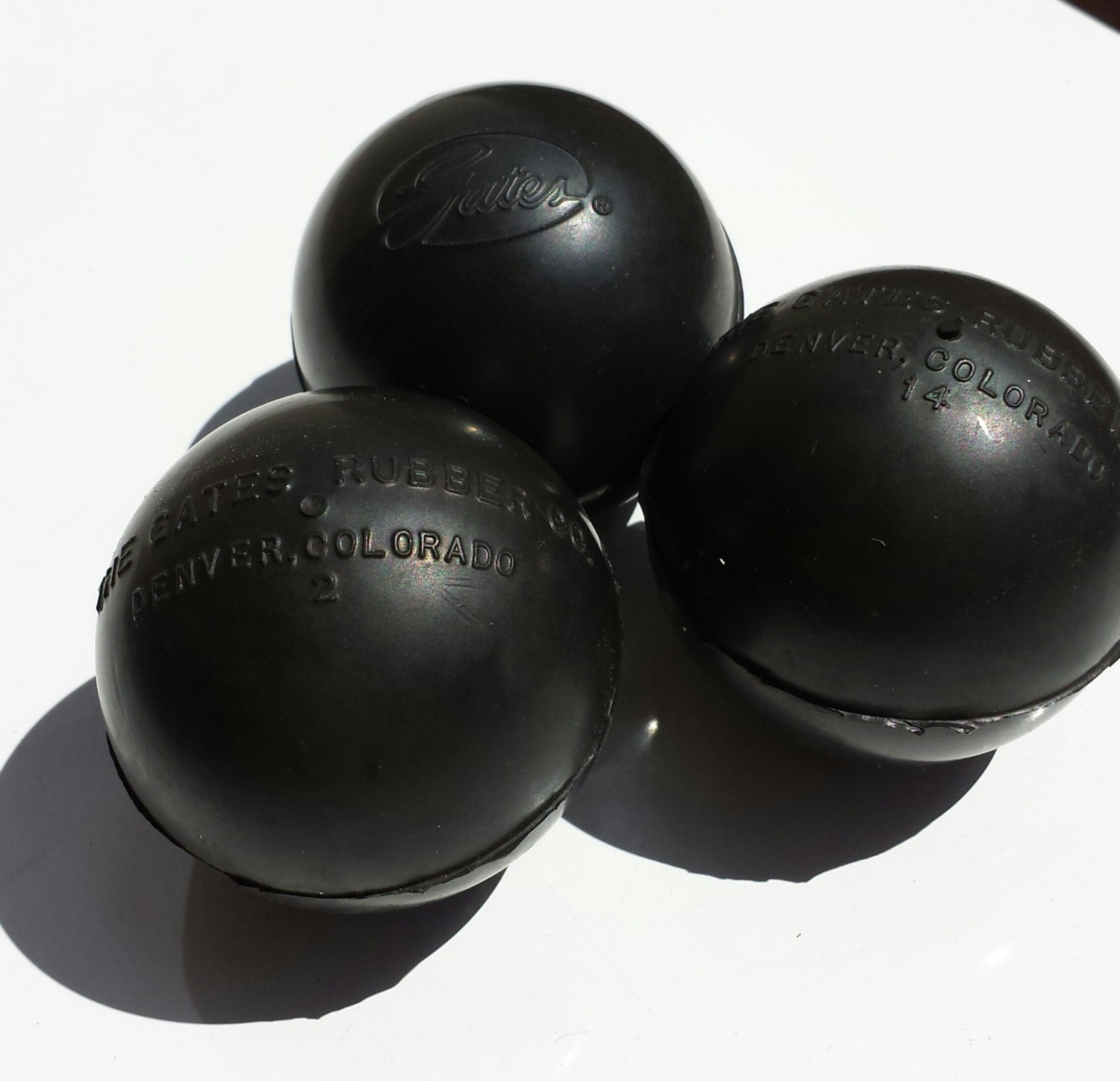 3 Vintage Rubber Balls Ad Gates Rubber Company Denver CO