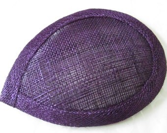 Deep Purple Teardrop Hat Base / Hat Base / Sinamay hat base / Fascinator Base / DIY Fascinator