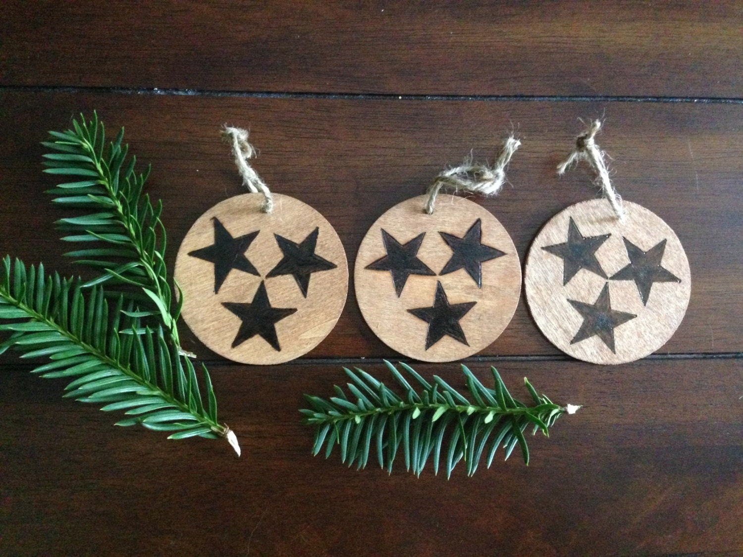 set of 3 wood christmas ornaments tennessee by fiddleandink set of 3 wood christmas ornaments tennessee by fiddleandink