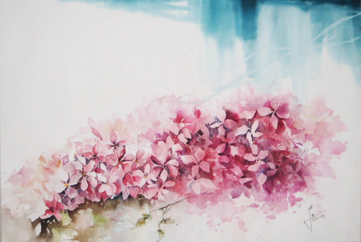 Jasmine Flower Watercolor Painting Print by ArtiColor on Etsy