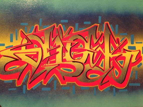 Sick 1 graffiti canvas 9x12 spray paint and paint markers