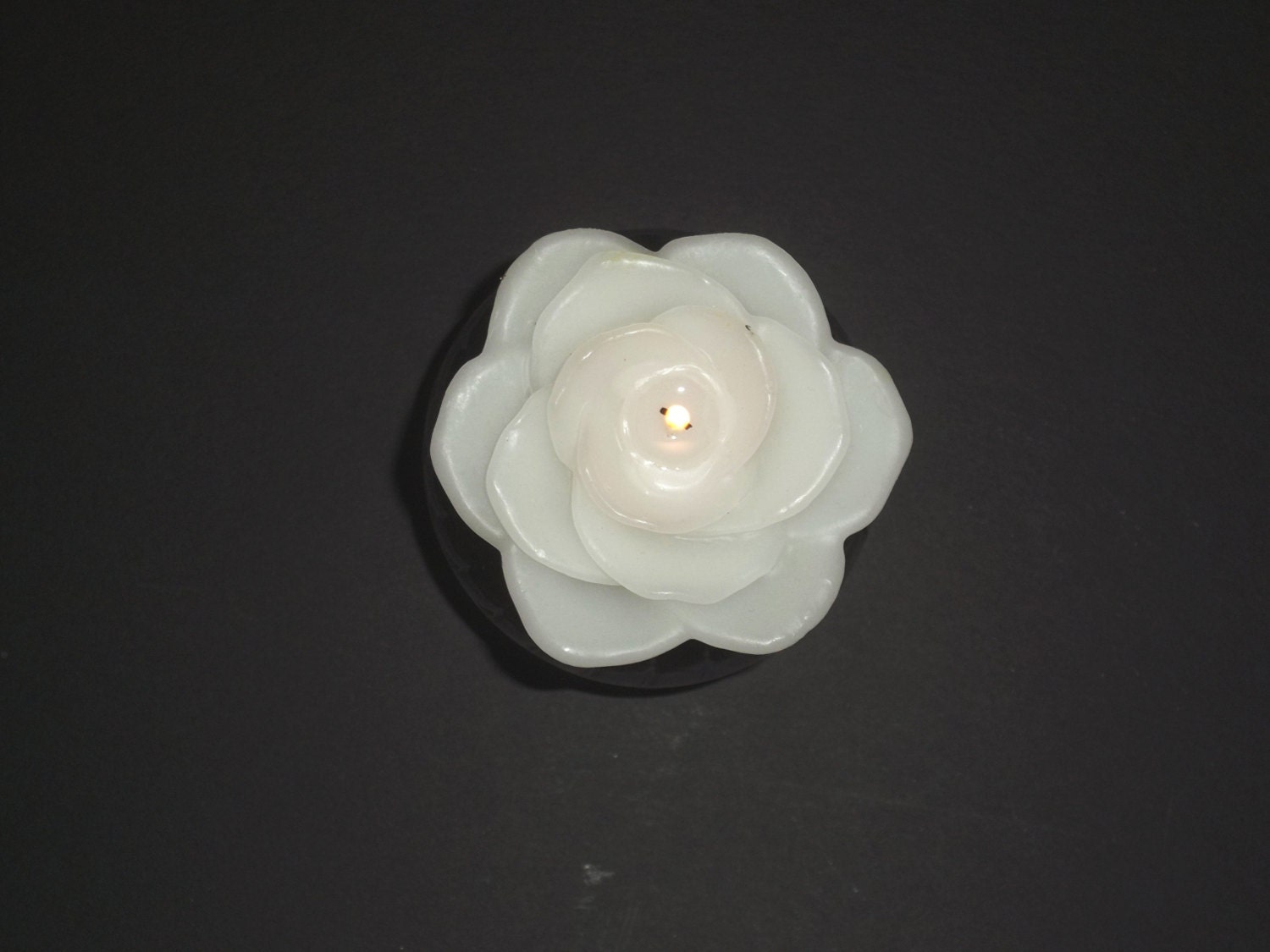 Items similar to White Rose Shaped Floating Candle Scented on Etsy