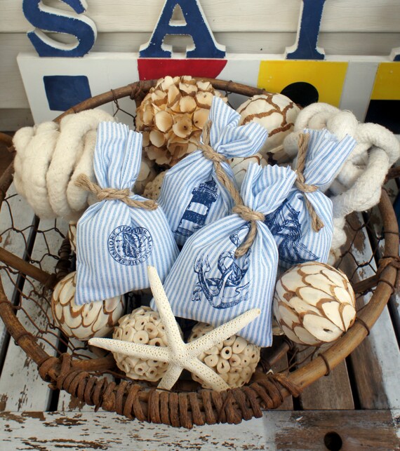 Nautical Theme Wedding Favor Bags-Bridal Shower Bags-Coastal