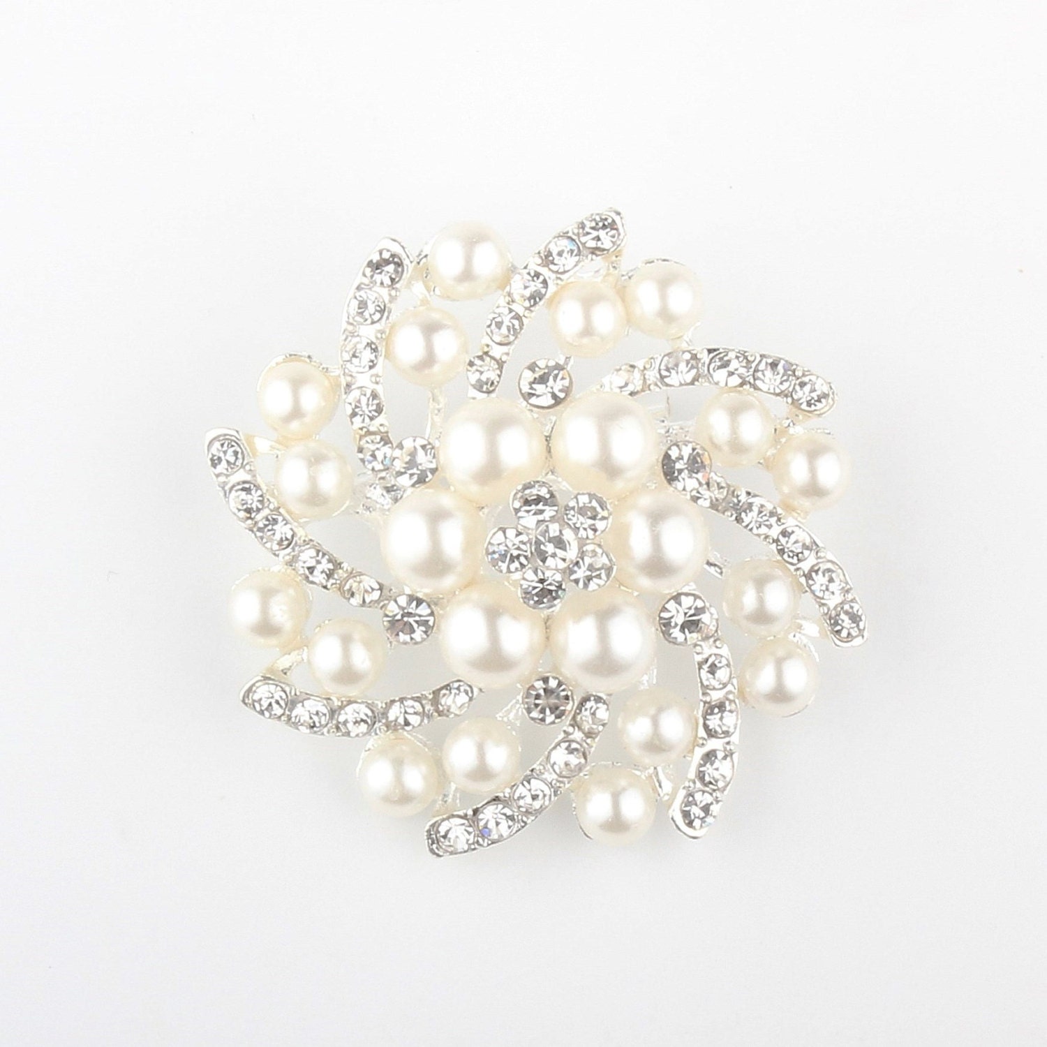 4 Wedding Pearl Rhinestone Brooch| Bridesmaid Gift| Broach for Wedding Deco/ Brooch Bouquet Embellishment| Pearl Embellishment| Cake Deco