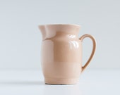 Vintage pale-brown milk jug - Soviet ceramic milk pitcher - Russian beige milk jug - 70s