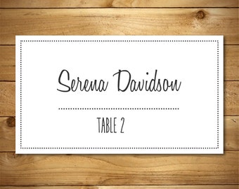 Printable Place Card Template - Placecard Template - DIY Placecard - Name Card Template - Instant Download - Cupid's Dart Collection