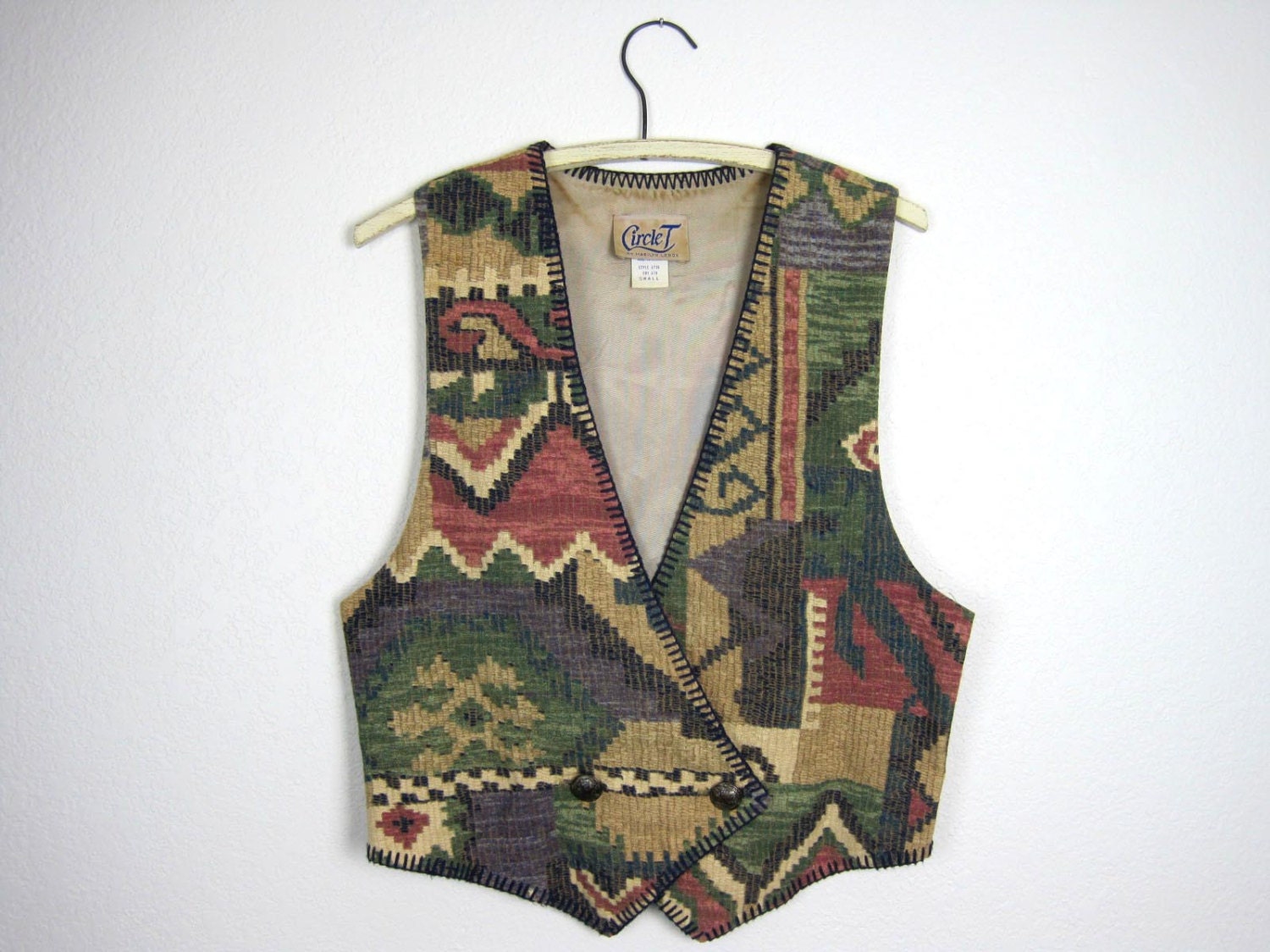 Vintage Western Tapestry Vest Women's Small Southwestern