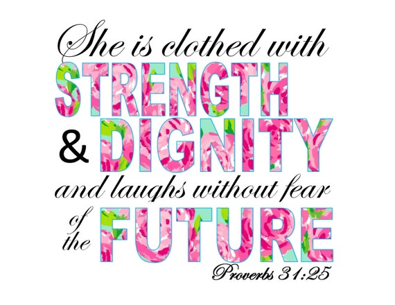 Items similar to Printable Scripture Art - Proverbs 31:25 with Lilly ...