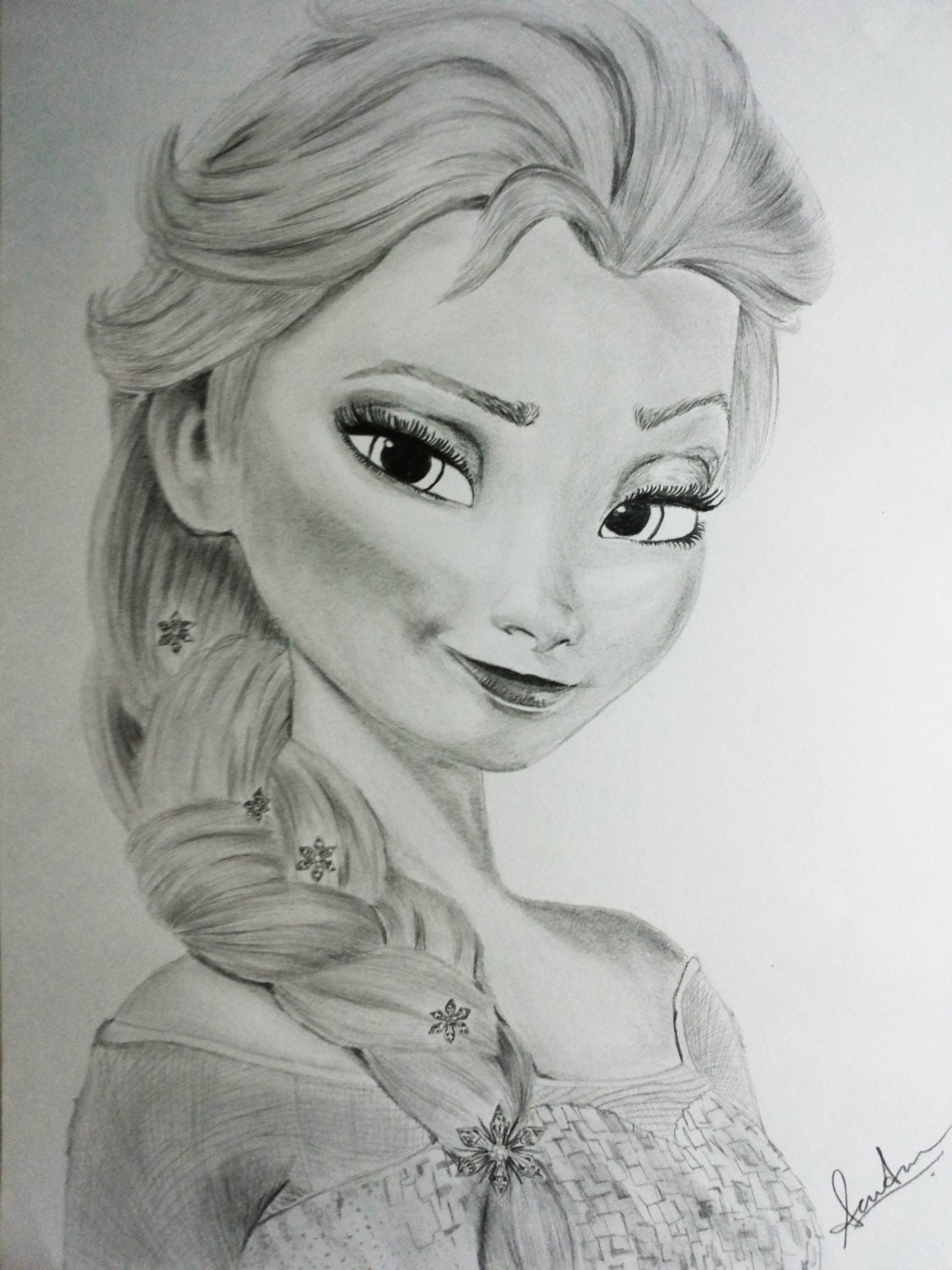 Elsa A3 size pencil drawing