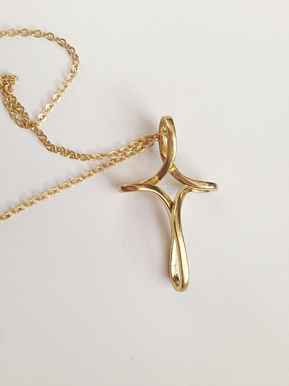 20 offSALE Large Gold Cross Necklace Silver Cross