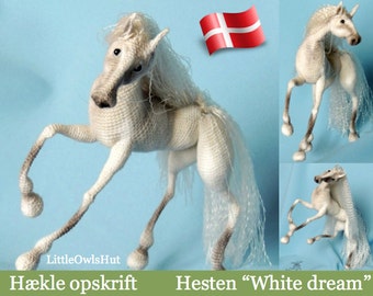 043DK Hesten White Dream - Amigurumi Hækle Opskrift - PDF af Pertseva Etsy