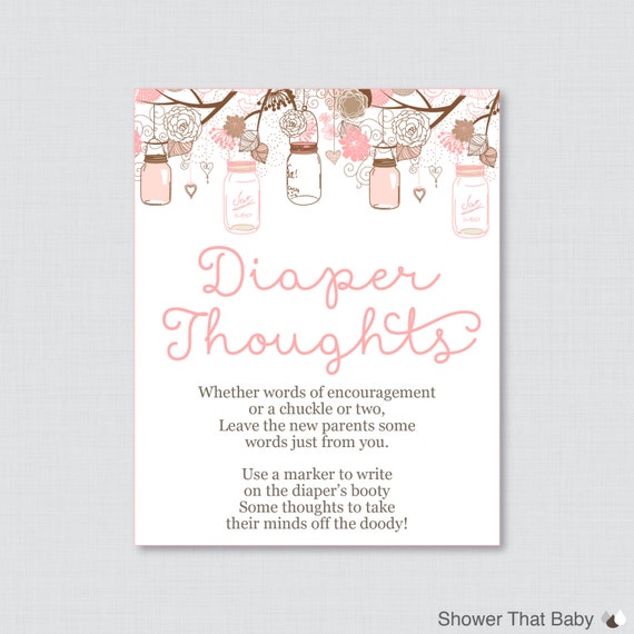 Baby Shower Diaper Thoughts Game Mason Jar Baby by ...