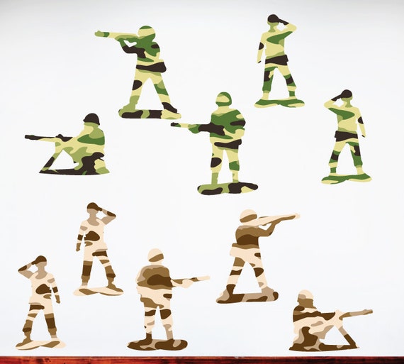 Wall Decals Army Men Military Movable Wall Decals
