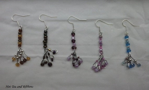 Glass Bead Dangle Earrings