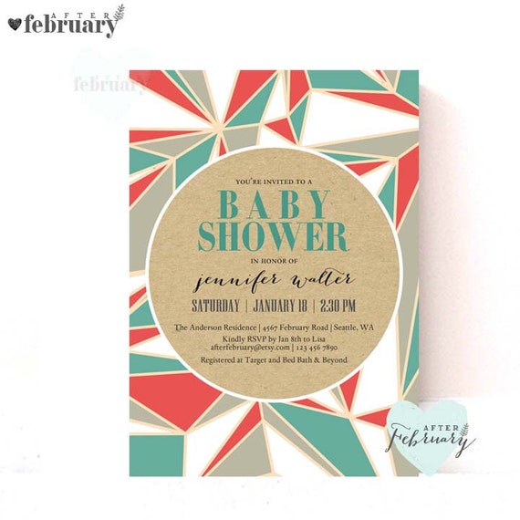 Items similar to Modern Baby Shower Invitation - Modern Simple ...