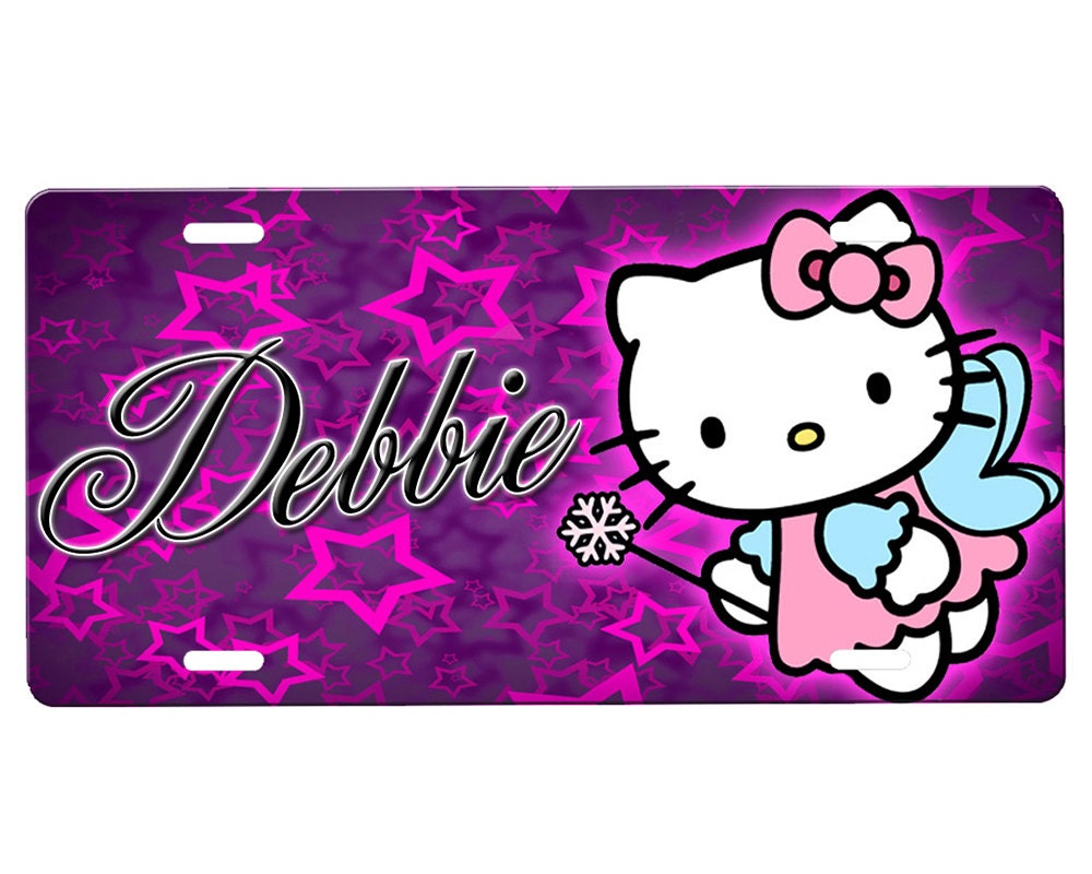 Hello Kitty License Plate By Onestopairbrushshop On Etsy