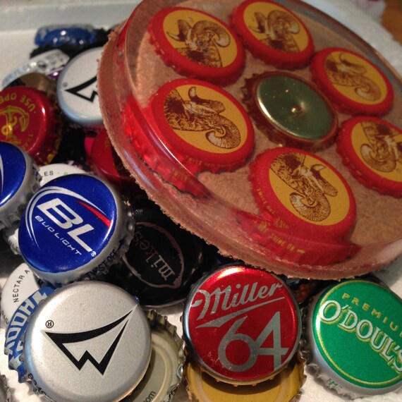 Beer Bottle Cap Coasters Pair by CAPtainCoaster on Etsy