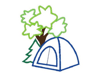 Camping Applique Machine Embroidery Design, Camping Design,Camping Applique, 4X4 5X7 6X10, Instant download