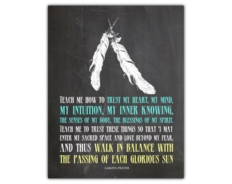 Inspirational printable - meditation print - motivational wall decor - feather print wall art - native american art - prayer art - zen art