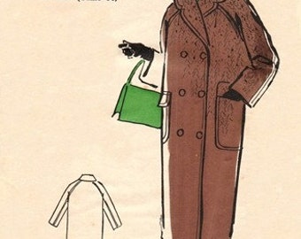 Les Patrons Marie Claire 4951 Double Breasted Coat 1950's / UNCUT FF