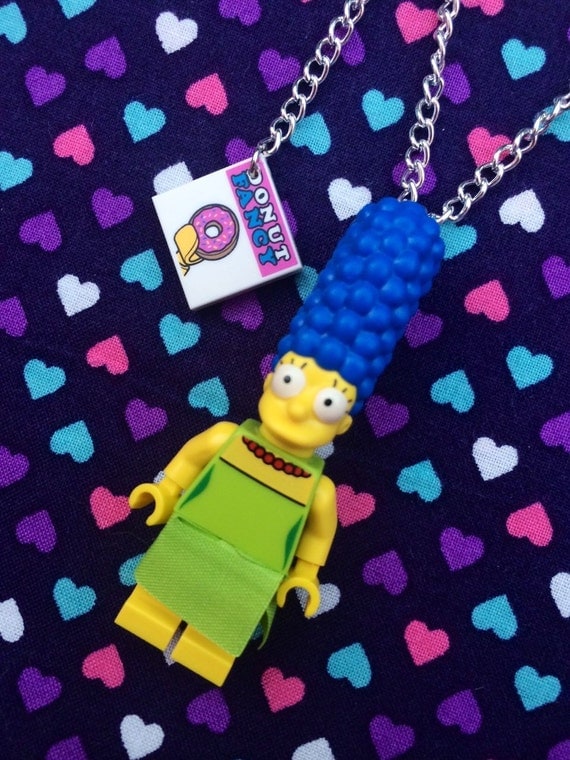 The Simpsons Marge Simpson Necklace...Handmade using LEGO??