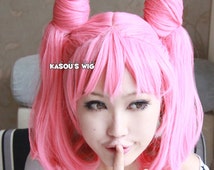 Sailor Moon Chibi Usa / Sailor Chibi moon pink cosplay wig curly tails with ...