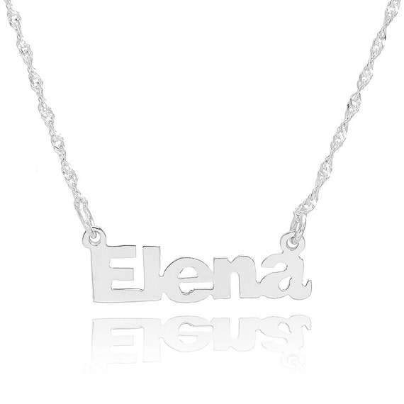 14K White Gold Personalized Cute Name Necklace - Custom Made Any Name