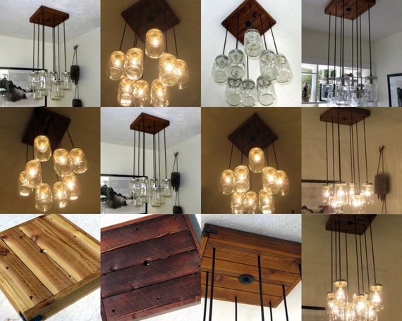  Light Fixture, Chandelier, Mason Jar Light, Pendant Light, Dining Room