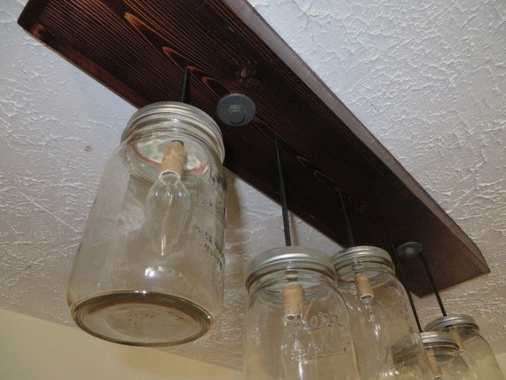  Light Fixture, Chandelier, Mason Jar Light, Pendant Light, Dining Room