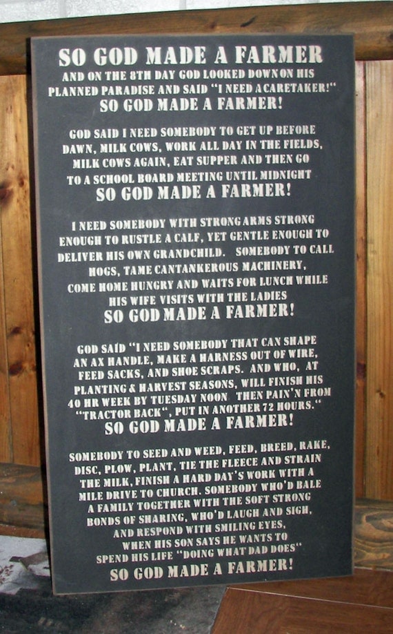 So God Made A Farmer Printable Poem - Printable Word Searches