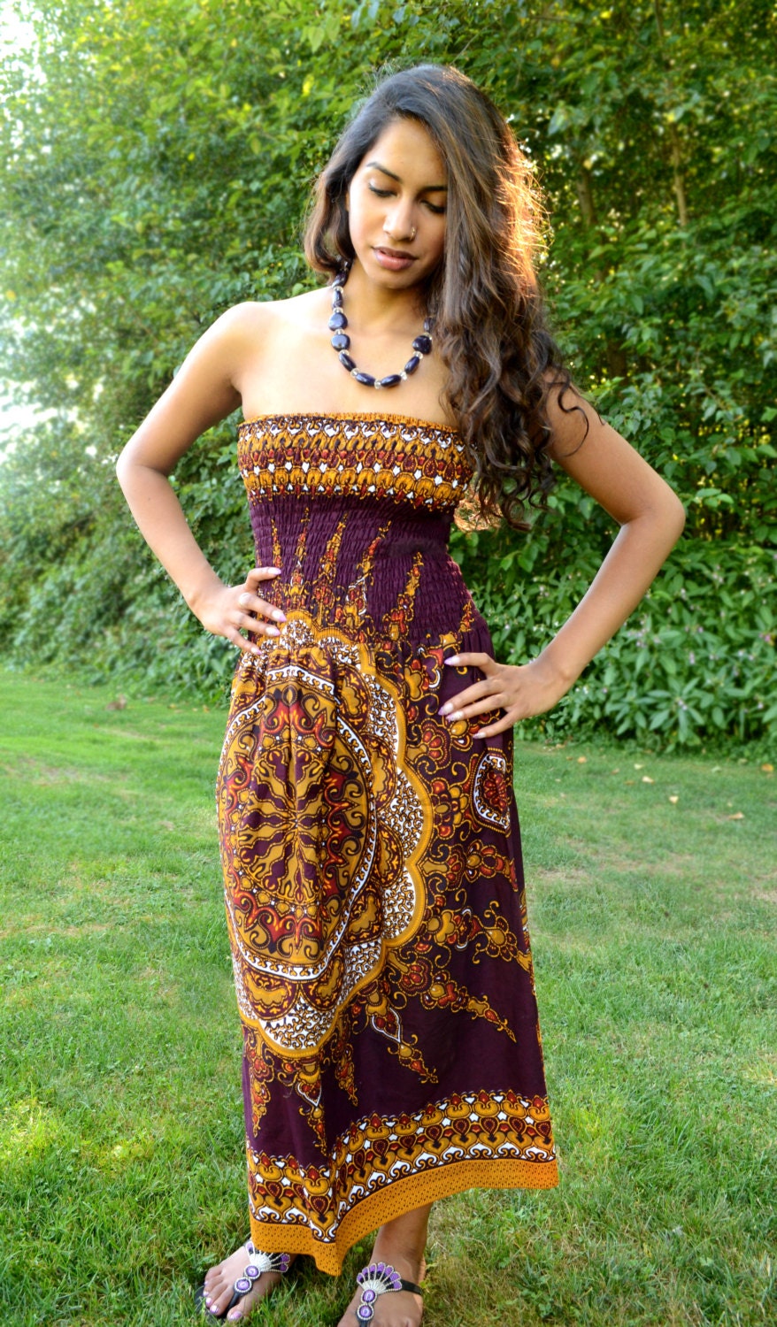 African Print Dress Purple Kitenge Beautiful Psychedelic