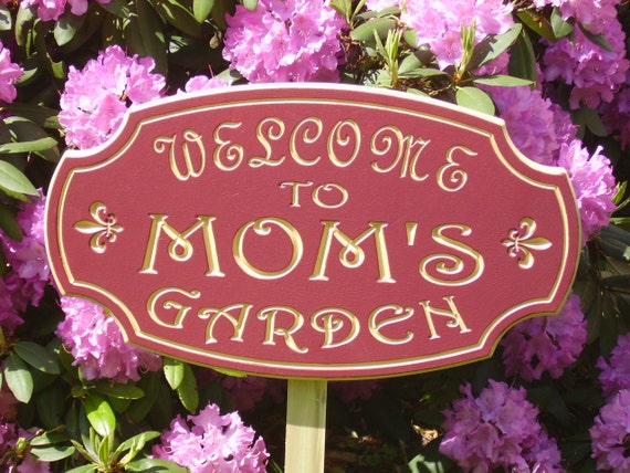 Items similar to welcome sign, garden sign, exterior sign, flower ...