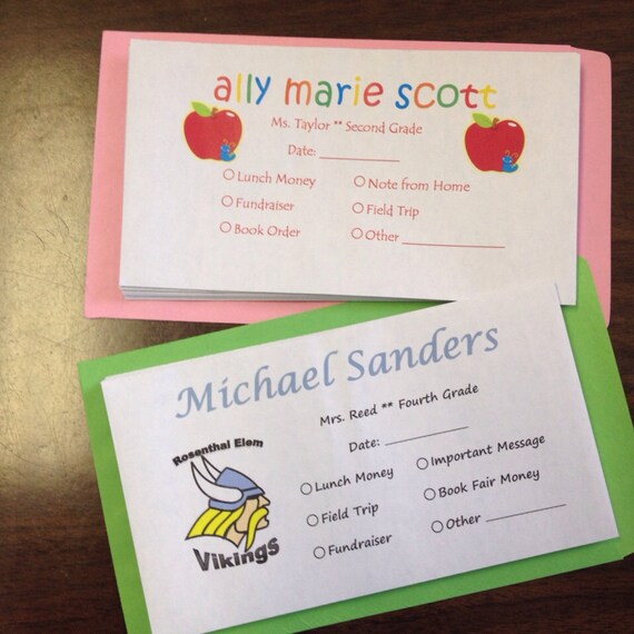 Personalized School Money Envelopes by TwoFancyGirls on Etsy