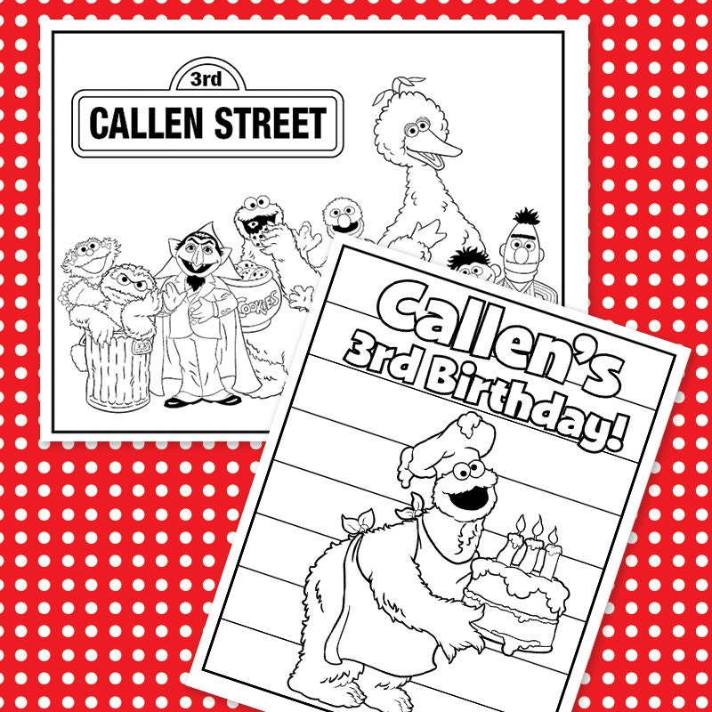 Custom Printable Sesame Street Birthday Coloring Sheets 4