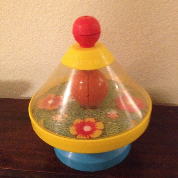 Vintage Chicco Spin Toy Honey Bee's and Flowers Bell