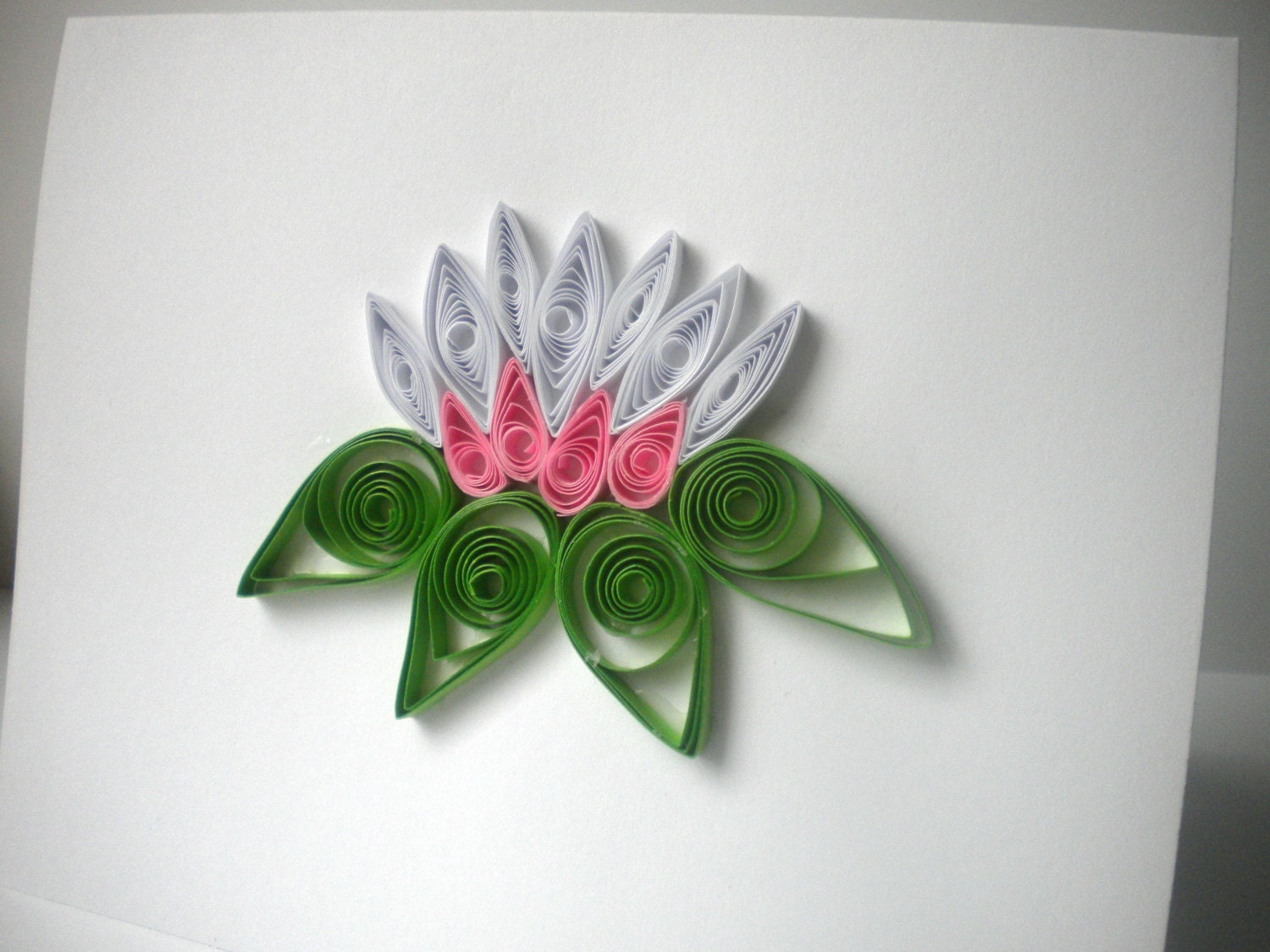Quilled Water Lily Card blank inside