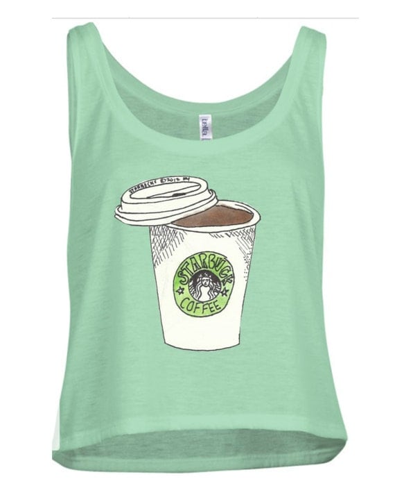 Starbucks MugShirt Cup Iron on Image Tank top Sweatshirt