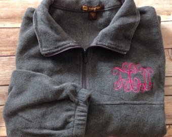 Monogrammed Quarter-zip pullover jacket-Adult Sizes