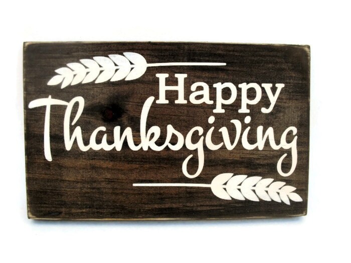 Happy Thanksgiving Rustic Wood Sign 1215