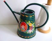 Hand-Painted Traditional Canal Art ~ Small Watering Can or Vase / Planter