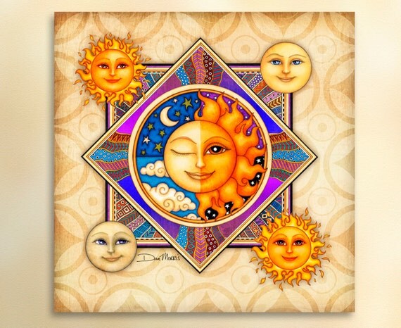 Sun Moon Art Print from the celestial artwork of Dan Morris