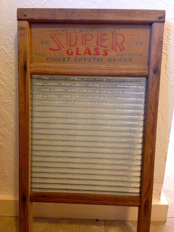 Vintage Glass Washboard by BirchStreetVintage on Etsy