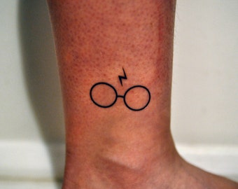 Harry Potter Glasses and Scar Temporary Tattoo, Harry Potter Geekery Tattoo, Harry Potter Temporary Tattoo, Harry Potter Scar Tattoo