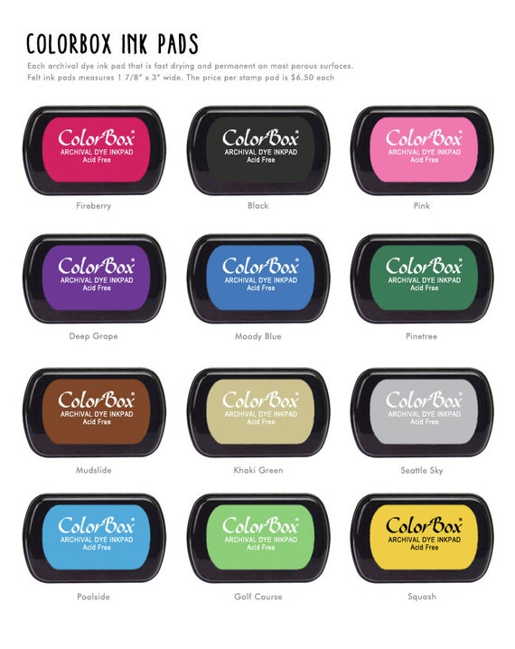 ColorBox Ink Pad / Archival Ink / 12 COLORS by thesmallobject