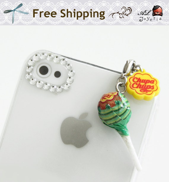 Cell charm iphone Phone cross  Miniature iPhone Food Plug Accessories. Charm. Earphone