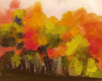 landscape painting, abstract landscape painting, watercolor landscape, landscape print -Autumn Day No. 5 - limited Edition Archival Print