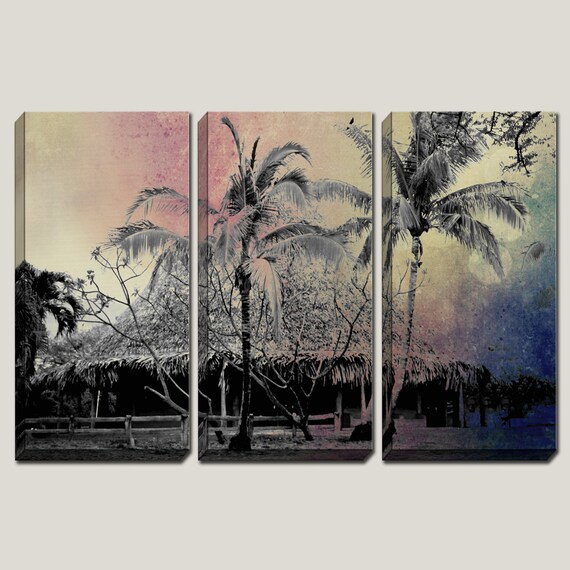 Giclee, Tiki Beach Hut, Wall Canvas Art, Surf Decor, Decorations