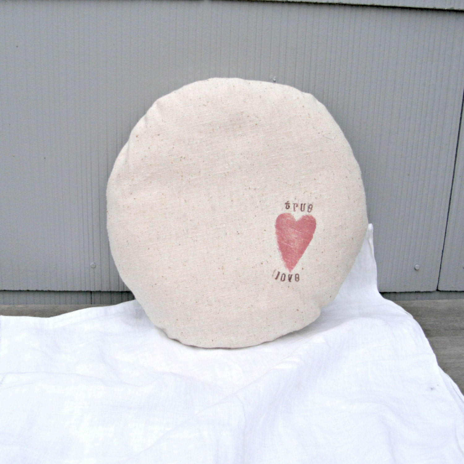 Valentine Pillow Small Round Accent Pillow by LittleBohoCottage